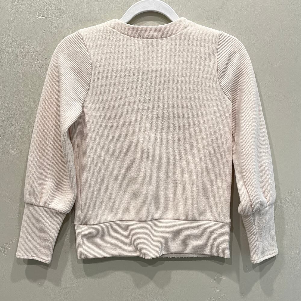 Madewell Ottoman Rib Cardigan Top Bleached Linen - Size: XS - Picture 2 of 10